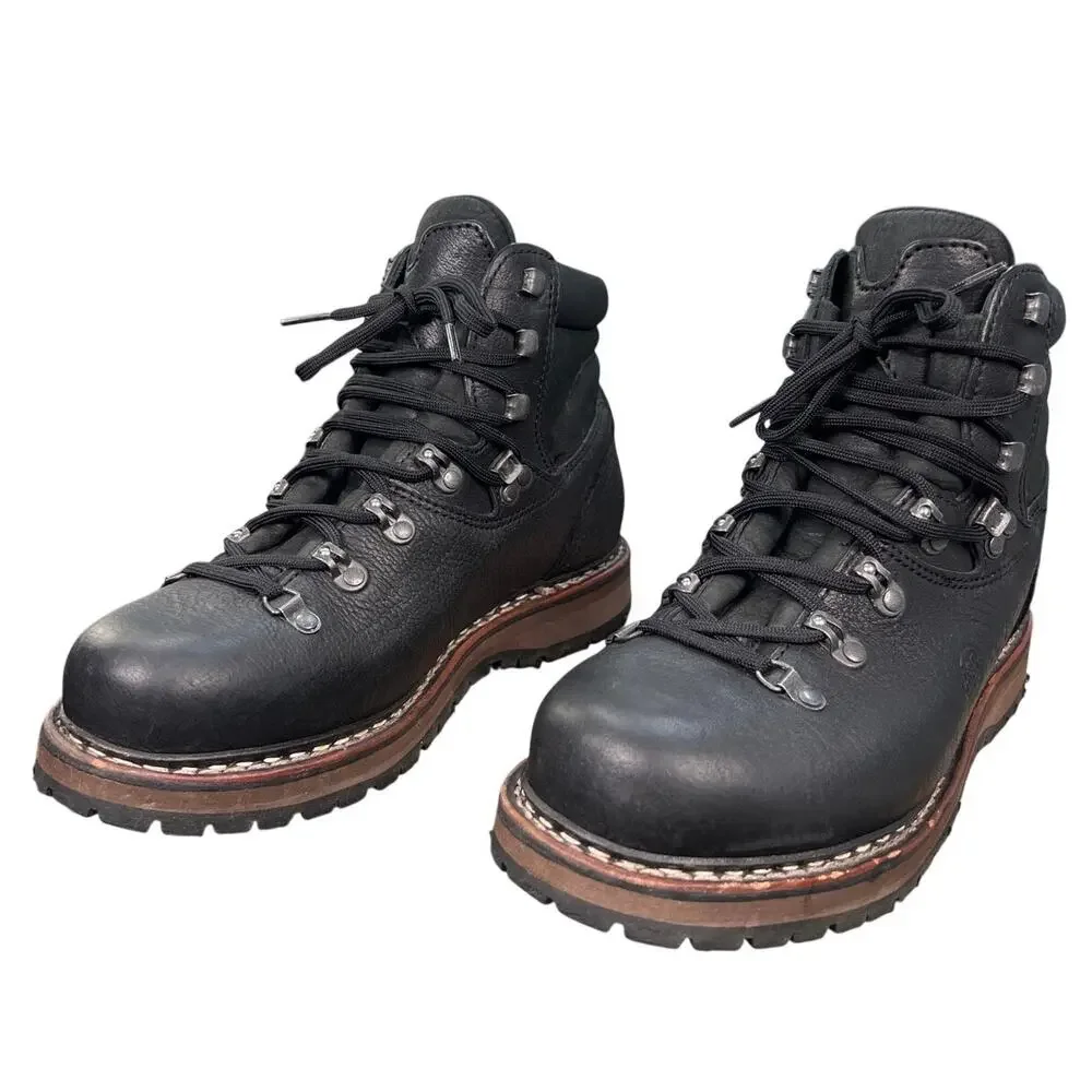 Han Wag Men’s Tashi Black Leather Hiking Trail Boot Size US 8.5